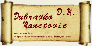 Dubravko Manetović vizit kartica